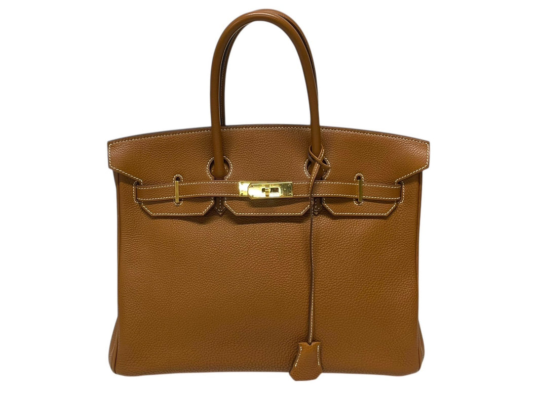 HERMES エルメス BIRKIN バーキン 35 ハンドバッグ トゴ ゴールド ゴールド金具 ☐H刻印 (2004年製) 美品 中古 4b004255