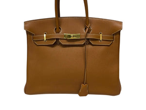 HERMES エルメス BIRKIN バーキン 35 ハンドバッグ トゴ ゴールド ゴールド金具 ☐H刻印 (2004年製) 美品 中古 4b004255