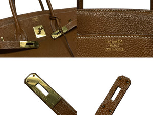 HERMES エルメス BIRKIN バーキン 35 ハンドバッグ トゴ ゴールド ゴールド金具 ☐H刻印 (2004年製) 美品 中古 4b004255
