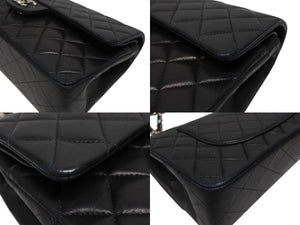 CHANEL シャネル マトラッセ25 Wフラップ Wチェーンショルダーバッグ 5番台 A1112 ラムスキン ブラック シルバー金具 美品 中古 4b004257