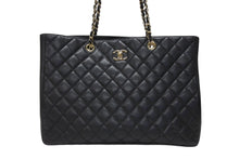 Load image into Gallery viewer, CHANEL シャネル ココマーク マトラッセライン チェーントートバッグ ラージ A91046 23番台 キャビアスキン ブラック ゴールド金具 美品 中古 4b004258