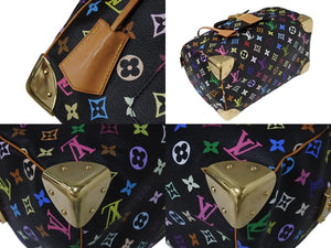 極美品 LOUIS VUITTON ルイヴィトン スピーディ30 村上隆 ハンドバッグ M92642 モノグラム マルチカラー ブラック 中古 4b004259
