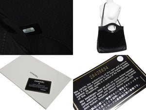 CHANEL シャネル3ココマーク シャネル31 ショルダーバッグ 28番台 ラムスキン ベルベット ブラック ゴールド金具 美品 中古 4b004261