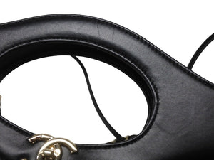 CHANEL シャネル3ココマーク シャネル31 ショルダーバッグ 28番台 ラムスキン ベルベット ブラック ゴールド金具 美品 中古 4b004261