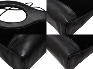 CHANEL シャネル3ココマーク シャネル31 ショルダーバッグ 28番台 ラムスキン ベルベット ブラック ゴールド金具 美品 中古 4b004261