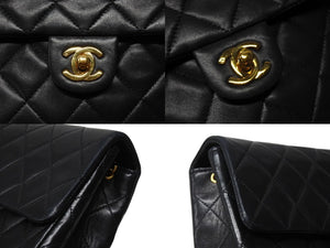 CHANEL シャネル ミニマトラッセ20 ショルダーバッグ 1番台 A01163 ブラック ラムスキン ゴールド金具 美品 中古4b004262