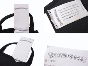 CHROME HEARTS 廃盤 クロムハーツ マスク セメタリークロス ブラックコットンレザー 美品 中古 4b004271 