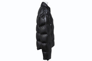 極美品 CHROME HEARTS クロムハーツ レザー ダウンジャケット サイズL クロスボール シルバー925 中古 4b004272 