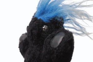 CHROME HEARTS クロムハーツ TEDDY BEAR テディベア キーリングチャーム クロスボール シルバ−925 ブラック ブルー 美品 中古 4b004274 