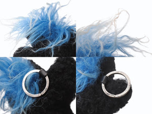 CHROME HEARTS クロムハーツ TEDDY BEAR テディベア キーリングチャーム クロスボール シルバ−925 ブラック ブルー 美品 中古 4b004274 