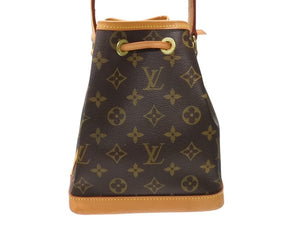 LOUIS VUITTON ルイヴィトン ミニノエ ハンドバッグ M42227 モノグラム PVC レザー ブラウン ゴールド金具 美品 中古 4b004278