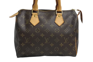 LOUIS VUITTON ルイヴィトン スピーディー25 ハンドバック M41528 モノグラム PVC レザー ブラウン ゴールド金具 美品 中古 4b004279