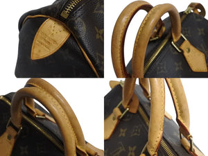 LOUIS VUITTON ルイヴィトン スピーディー25 ハンドバック M41528 モノグラム PVC レザー ブラウン ゴールド金具 美品 中古 4b004279