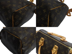 LOUIS VUITTON ルイヴィトン スピーディー25 ハンドバック M41528 モノグラム PVC レザー ブラウン ゴールド金具 美品 中古 4b004279