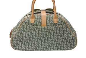 極美品 Christian Dior クリスチャンディオール ダブルサドルバッグ ハンドバッグ MA-0081 トロッター柄 カーキ 中古 4b004288