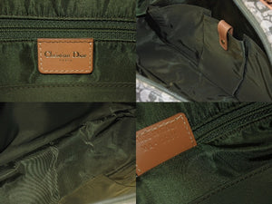 極美品 Christian Dior クリスチャンディオール ダブルサドルバッグ ハンドバッグ MA-0081 トロッター柄 カーキ 中古 4b004288