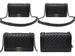 極美品 CHANEL シャネル ボーイシャネル25 フルフラップ チェーンショルダーバッグ A67086 26番台 キャビアスキン ブラック 中古 4b004294