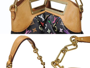 LOUIS VUITTON ルイヴィトン ジュディPM ワンショルダーバッグ M40258 PVC ヌメ革 モノグラム マルチカラー 村上隆 中古 4b004295