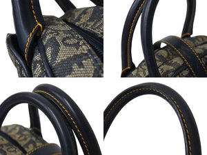 Christian Dior クリスチャンディオール ダブルサドルバッグ ハンドバッグ MA-0024 トロッター柄 ネイビー 良品 中古 4b004296