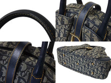 Load image into Gallery viewer, Christian Dior クリスチャンディオール ダブルサドルバッグ ハンドバッグ MA-0024 トロッター柄 ネイビー 良品 中古 4b004296