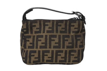 Load image into Gallery viewer, FENDI フェンディ ハンドバッグ ズッカ ブラウン コットンキャンバス シルバー金具 美品 中古 4b004298