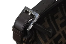 Load image into Gallery viewer, FENDI フェンディ ハンドバッグ ズッカ ブラウン コットンキャンバス シルバー金具 美品 中古 4b004298