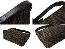 Load image into Gallery viewer, FENDI フェンディ ハンドバッグ ズッカ ブラウン コットンキャンバス シルバー金具 美品 中古 4b004298