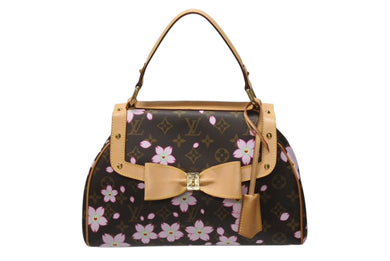 極美品 LOUIS VUITTON ルイ ヴィトン サックレトロPM マロン ハンドバッグ M92012 モノグラムチェリーブロッサム ブラウン 中古 4b004300
