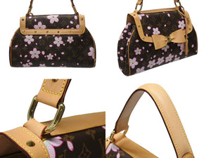 極美品 LOUIS VUITTON ルイ ヴィトン サックレトロPM マロン ハンドバッグ M92012 モノグラムチェリーブロッサム ブラウン 中古 4b004300