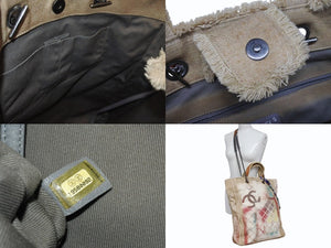 CHANEL シャネル グラフィティ ブリコラージュ トートバッグ 19番台 3WAY ココマーク キャンバス ベージュ 美品 中古 4b004301