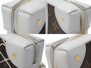 LOUIS VUITTON ルイヴィトン LV ソフトバンク フォーンボックス モノグラム M80102 ブラウン ホワイトゴールド金具 美品 中古 4b004308