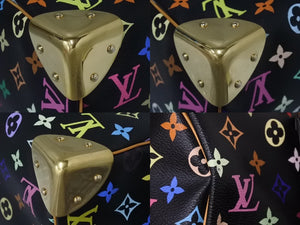 極美品 LOUIS VUITTON ルイヴィトン スピーディ30 村上隆 ハンドバッグ M92642 モノグラム マルチカラー ブラック 中古 4b004309