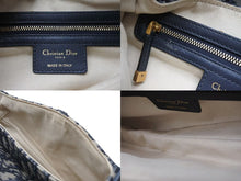 Load image into Gallery viewer, CHRISTIAN DIOR クリスチャンディオール トロッター サドルバッグ ワンショルダーバッグ ジャガード 05-RU-0179 ネイビー 美品 中古 4b004312