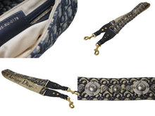 Load image into Gallery viewer, CHRISTIAN DIOR クリスチャンディオール トロッター サドルバッグ ワンショルダーバッグ ジャガード 05-RU-0179 ネイビー 美品 中古 4b004312