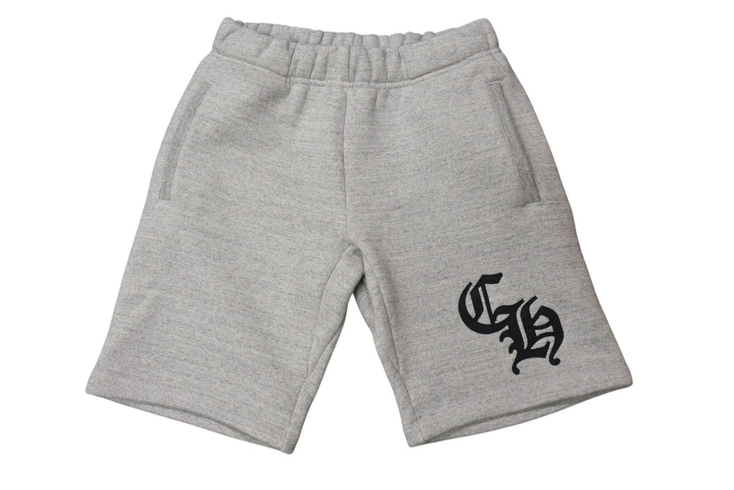 未使用 CHROME HEARTS クロムハーツ 7-11 SHORTS CHロゴ刺繡 ハーフパンツ ショーツ グレー サイズS 中古 4b004313 