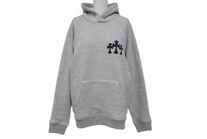 新品未使用 CHROME HEARTS クロムハーツ 7-11 HOODIE セメタリ―クロスパッチ バックCHロゴ刺繡 プルオーバーパーカー グレー サイズS 中古 4b004314