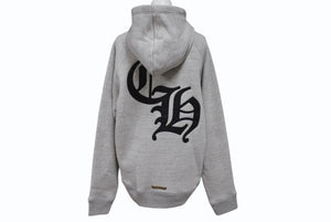 新品未使用 CHROME HEARTS クロムハーツ 7-11 HOODIE セメタリ―クロスパッチ バックCHロゴ刺繡 プルオーバーパーカー グレー サイズS 中古 4b004314