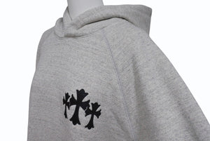 新品未使用 CHROME HEARTS クロムハーツ 7-11 HOODIE セメタリ―クロスパッチ バックCHロゴ刺繡 プルオーバーパーカー グレー サイズS 中古 4b004314