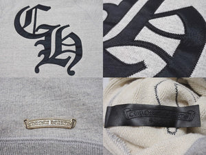 新品未使用 CHROME HEARTS クロムハーツ 7-11 HOODIE セメタリ―クロスパッチ バックCHロゴ刺繡 プルオーバーパーカー グレー サイズS 中古 4b004314