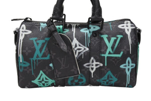 極美品 LOUISVUITTON ルイヴィトン キーポルバンドリエール25 ハンドバッグ グラフィティ M21399 モノグラムエクリプスキャンバス 中古 4b004316