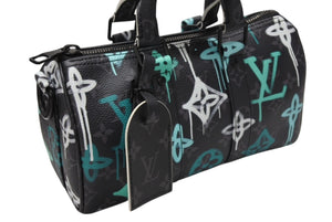 極美品 LOUISVUITTON ルイヴィトン キーポルバンドリエール25 ハンドバッグ グラフィティ M21399 モノグラムエクリプスキャンバス 中古 4b004316