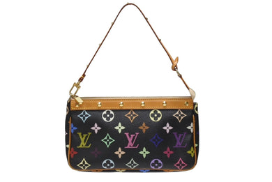 LOUIS VUITTON ルイヴィトン ポシェットアクセソワール アクセサリーポーチ M92648 モノグラム マルチカラー ブラック 美品 中古 4b004317