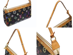 LOUIS VUITTON ルイヴィトン ポシェットアクセソワール アクセサリーポーチ M92648 モノグラム マルチカラー ブラック 美品 中古 4b004317