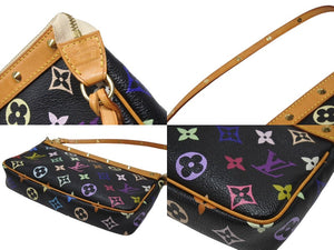 LOUIS VUITTON ルイヴィトン ポシェットアクセソワール アクセサリーポーチ M92648 モノグラム マルチカラー ブラック 美品 中古 4b004317
