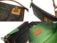 Load image into Gallery viewer, LOUIS VUITTON ルイヴィトン モノグラムペルフォ ポシェット アクセソワール ハンドバッグ ブラウン グリーン M95184 美品 中古 4b004318