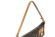 Load image into Gallery viewer, LOUIS VUITTON ルイヴィトン モノグラムペルフォ ポシェット アクセソワール ハンドバッグ ブラウン グリーン M95184 美品 中古 4b004318