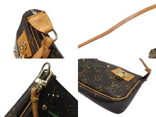 Load image into Gallery viewer, LOUIS VUITTON ルイヴィトン モノグラムペルフォ ポシェット アクセソワール ハンドバッグ ブラウン グリーン M95184 美品 中古 4b004318