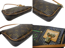 Load image into Gallery viewer, LOUIS VUITTON ルイヴィトン モノグラムペルフォ ポシェット アクセソワール ハンドバッグ ブラウン グリーン M95184 美品 中古 4b004318
