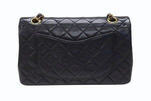CHANEL シャネル マトラッセ23 Wフラップ Wチェーンショルダーバッグ 5番台 ラムスキン ココマーク ブラック ゴールド金具 美品 中古 4b004323