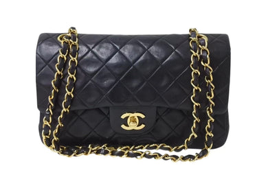 CHANEL シャネル マトラッセ23 ココマーク チェーンショルダー ブラック ラムスキン ゴールド金具 美品 中古 4b004325